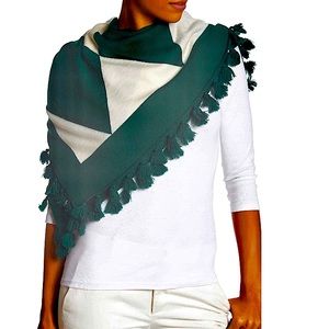 Tory Burch carnavalet oversized square wool scarf